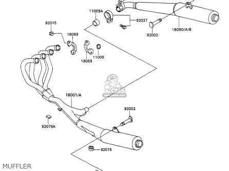 MUFFLER - ZX1100C2A ZZR1100 1991 UNITED KINGDOM FG