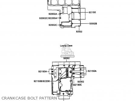CRANKCASE BOLT PATTERN - ZX1100C2A ZZR1100 1991 UNITED KINGDOM FG