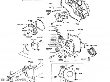 ENGINE COVER - ZX1100C2A ZZR1100 1991 UNITED KINGDOM FG