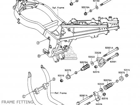 FRAME FITTING - ZX1100C2A ZZR1100 1991 UNITED KINGDOM FG