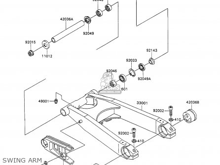 SWING ARM - ZX1100C2A ZZR1100 1991 UNITED KINGDOM FG