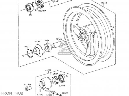 FRONT HUB - ZX1100C2A ZZR1100 1991 UNITED KINGDOM FG