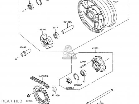 REAR HUB - ZX1100C2A ZZR1100 1991 UNITED KINGDOM FG