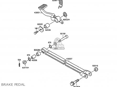 BRAKE PEDAL - ZX1100C2A ZZR1100 1991 UNITED KINGDOM FG