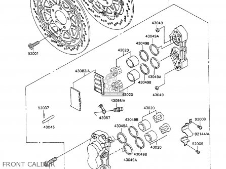 FRONT CALIPER - ZX1100C2A ZZR1100 1991 UNITED KINGDOM FG