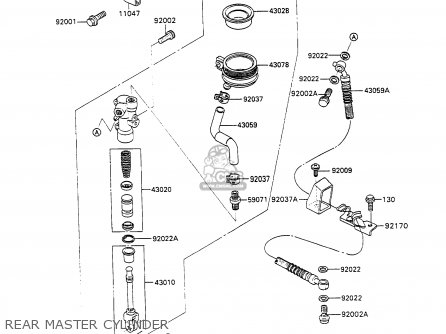 REAR MASTER CYLINDER - ZX1100C2A ZZR1100 1991 UNITED KINGDOM FG