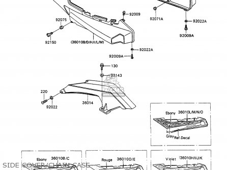SIDE COVER/CHAIN CASE - ZX1100C2A ZZR1100 1991 UNITED KINGDOM FG