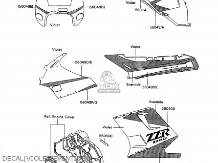 DECAL(VIOLET/EVENTIDE) - ZX1100C2A ZZR1100 1991 UNITED KINGDOM FG