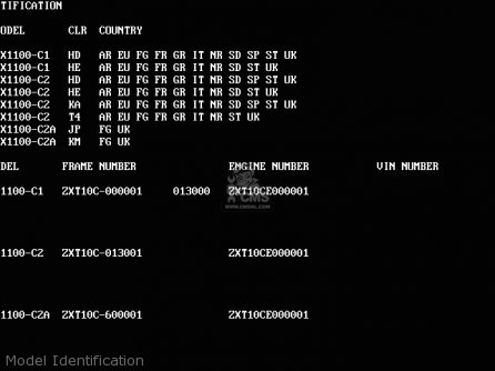 Model Identification - ZX1100C2A ZZR1100 1991 UNITED KINGDOM FG