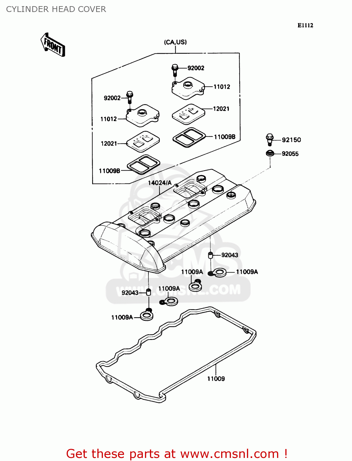 CYLINDER HEAD COVER ZX1100C3 ZX11 1992 USA CALIFORNIA CANADA
