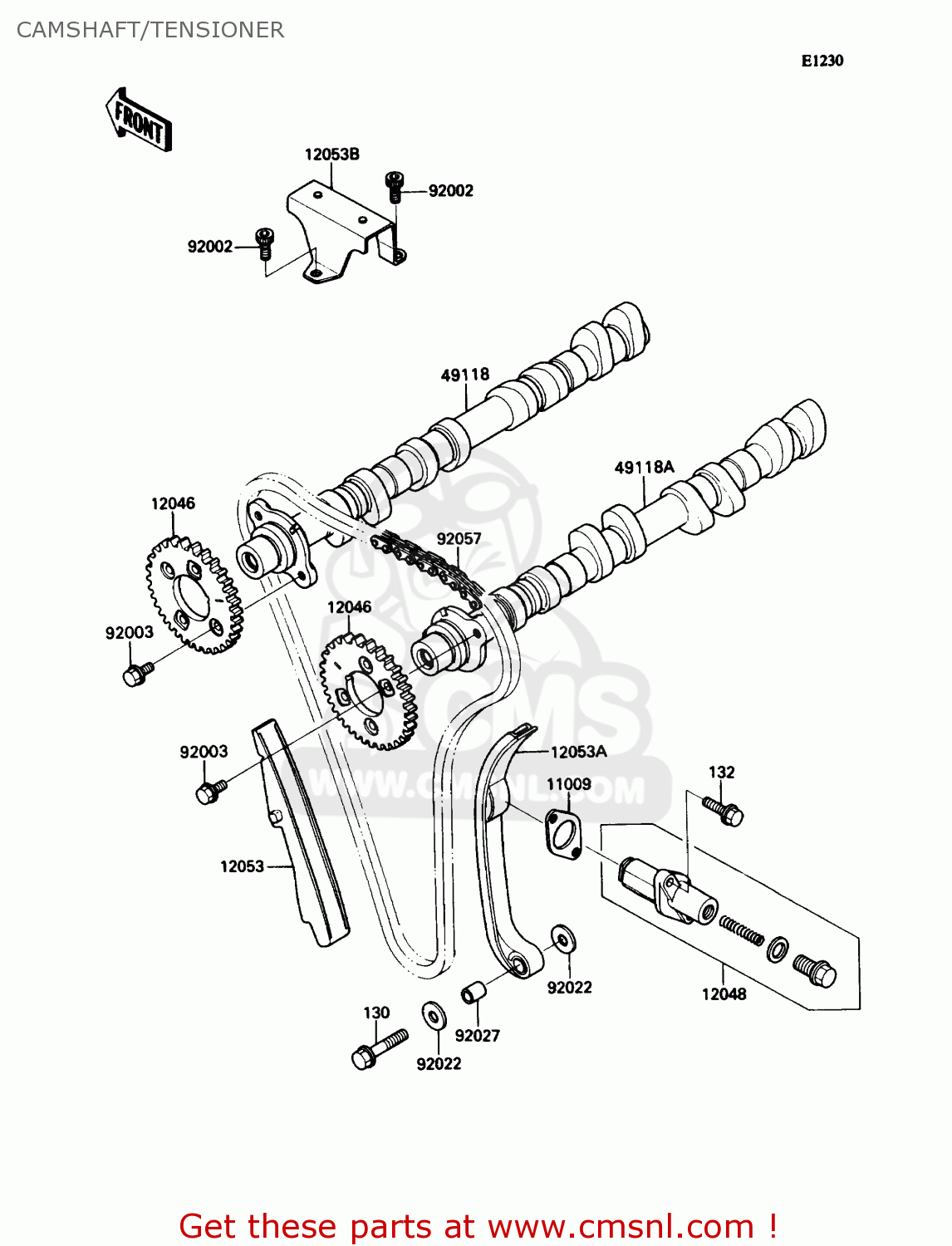 CAMSHAFT/TENSIONER ZX1100C3 ZX11 1992 USA CALIFORNIA CANADA