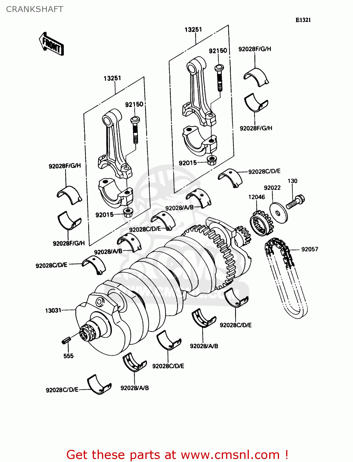CRANKSHAFT ZX1100C3 ZX11 1992 USA CALIFORNIA CANADA