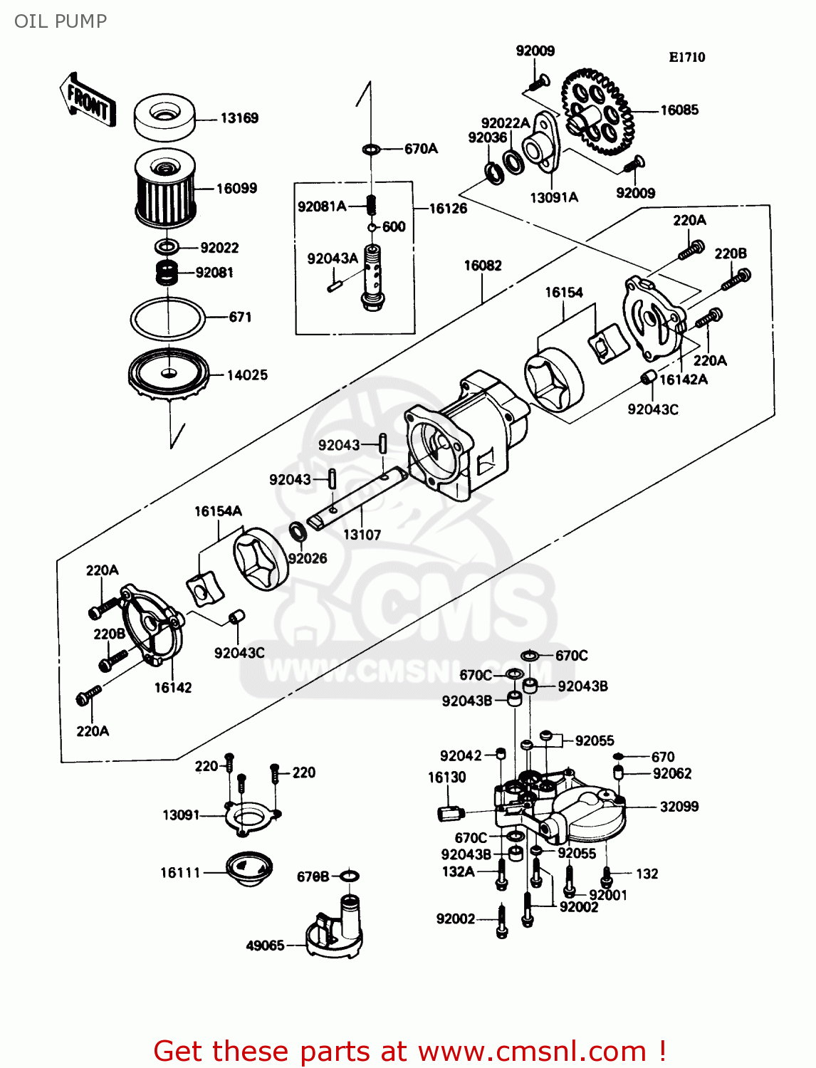 OIL PUMP ZX1100C3 ZX11 1992 USA CALIFORNIA CANADA