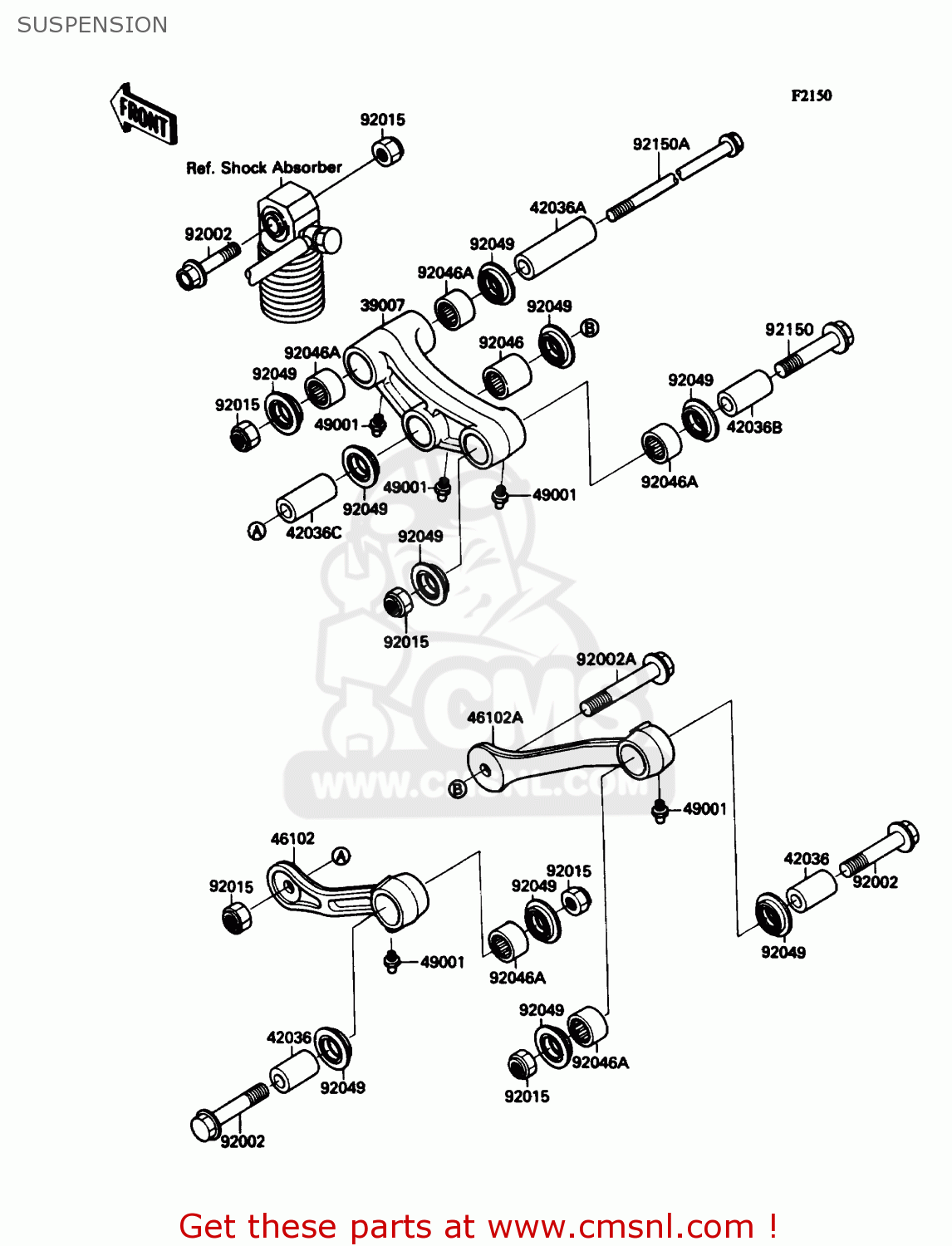 SUSPENSION ZX1100C3 ZX11 1992 USA CALIFORNIA CANADA
