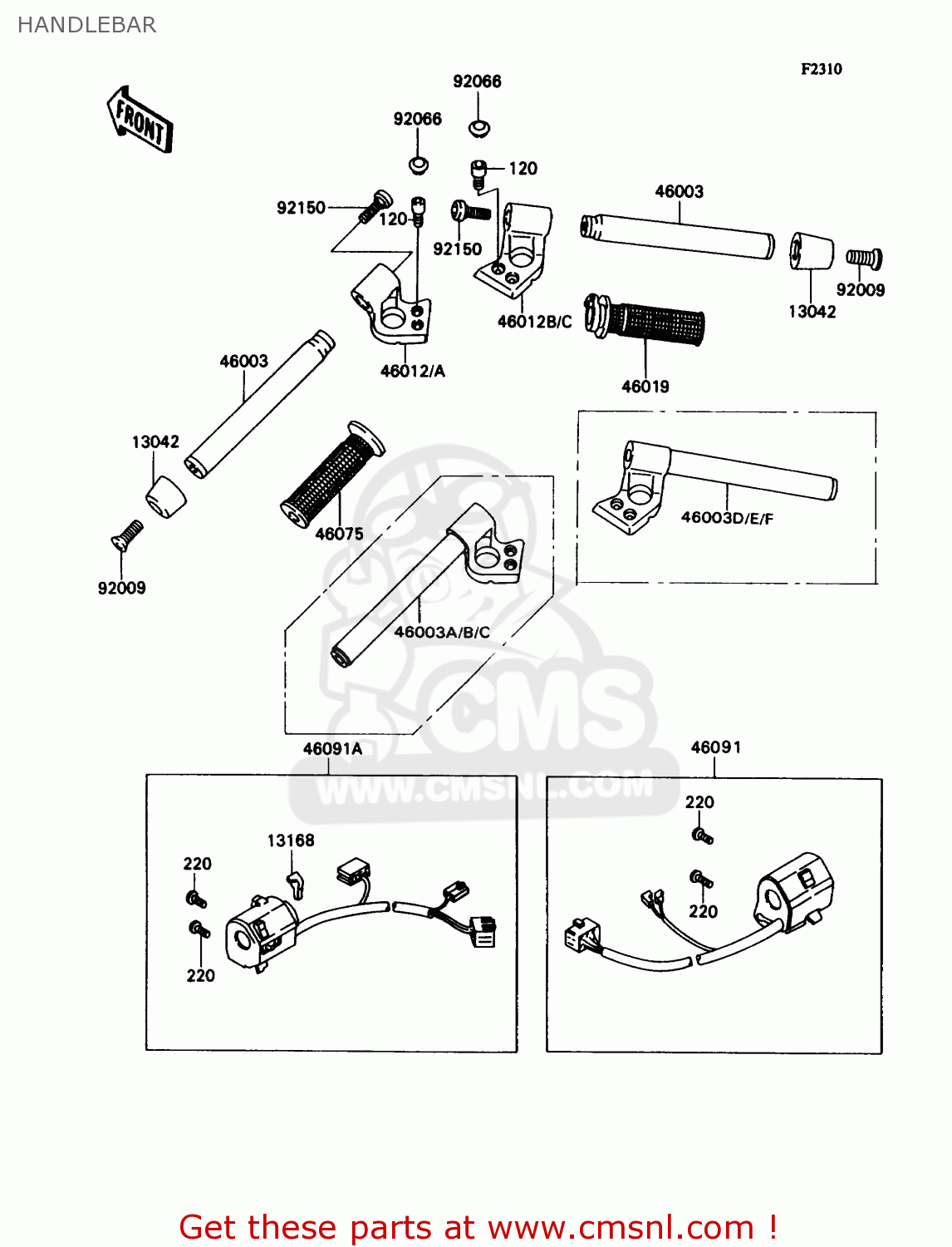 HANDLEBAR ZX1100C3 ZX11 1992 USA CALIFORNIA CANADA