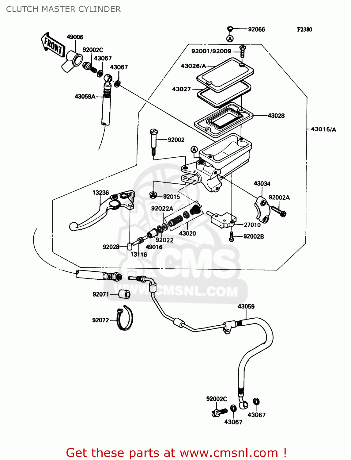 CLUTCH MASTER CYLINDER ZX1100C3 ZX11 1992 USA CALIFORNIA CANADA