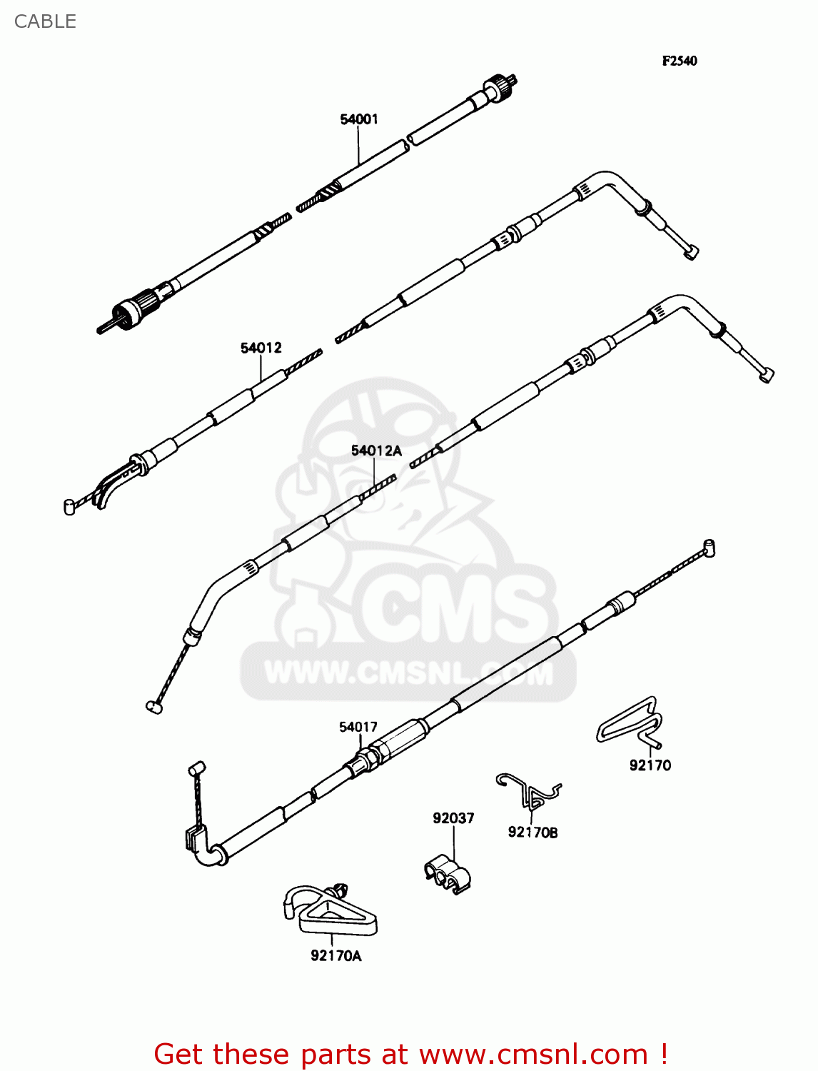CABLE ZX1100C3 ZX11 1992 USA CALIFORNIA CANADA