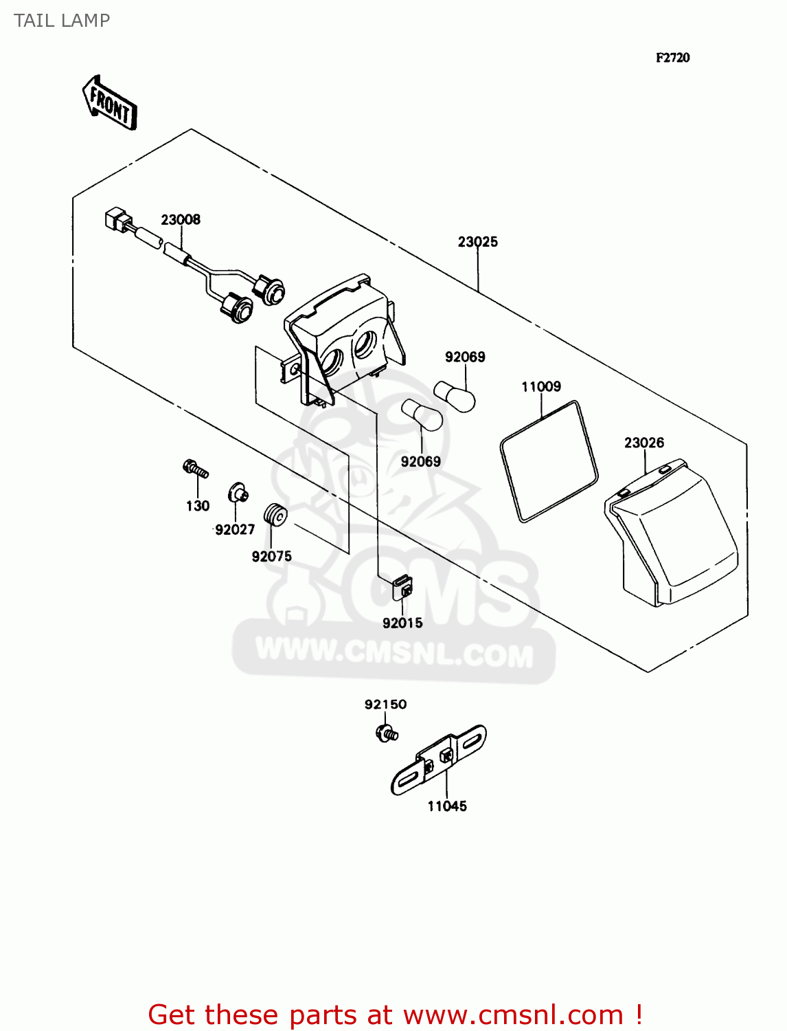 TAIL LAMP ZX1100C3 ZX11 1992 USA CALIFORNIA CANADA