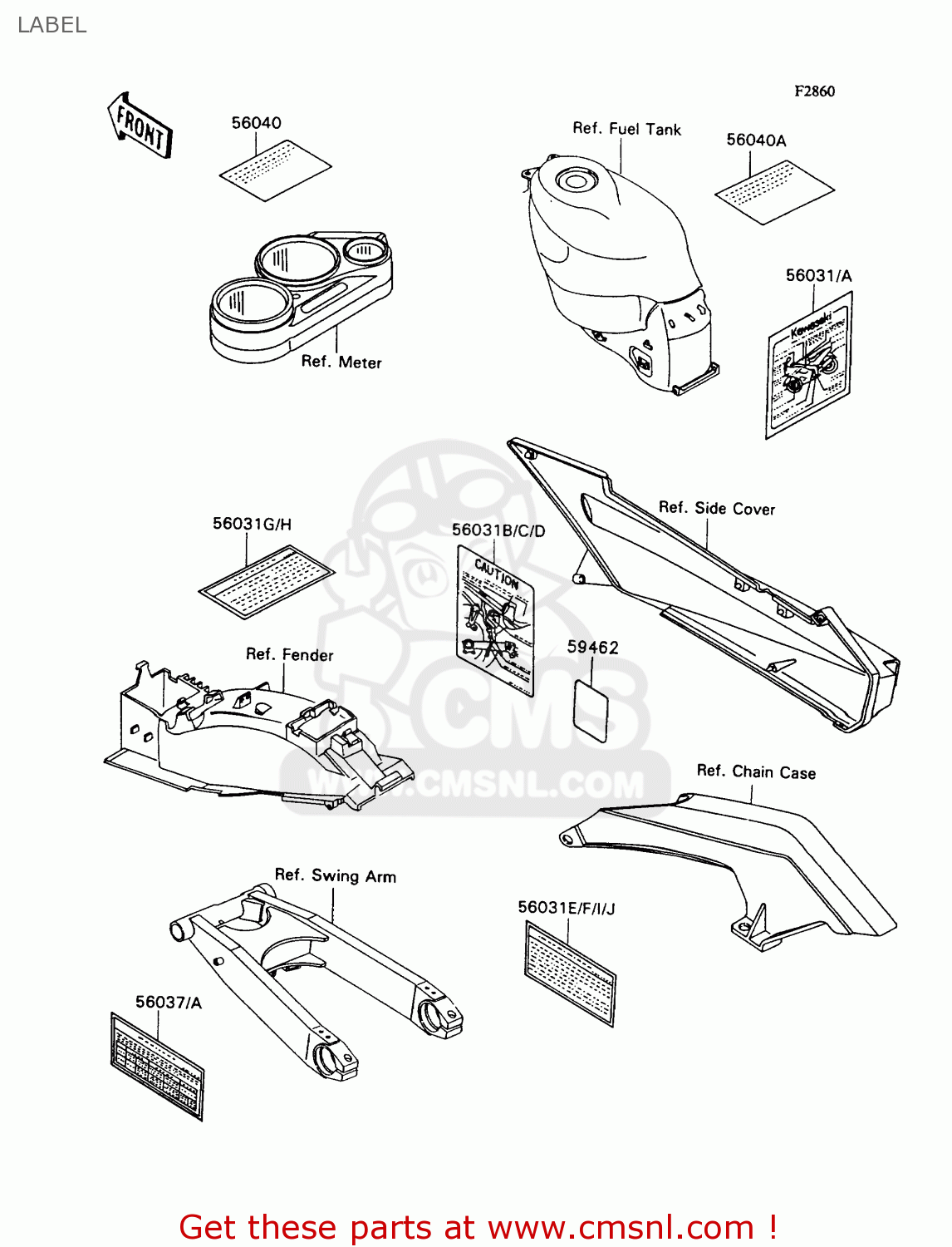 LABEL ZX1100C3 ZX11 1992 USA CALIFORNIA CANADA