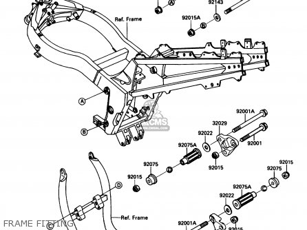 FRAME FITTING - ZX1100C3 ZX11 1992 USA CALIFORNIA CANADA