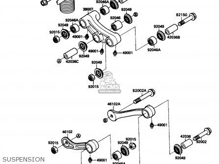 SUSPENSION - ZX1100C3 ZX11 1992 USA CALIFORNIA CANADA