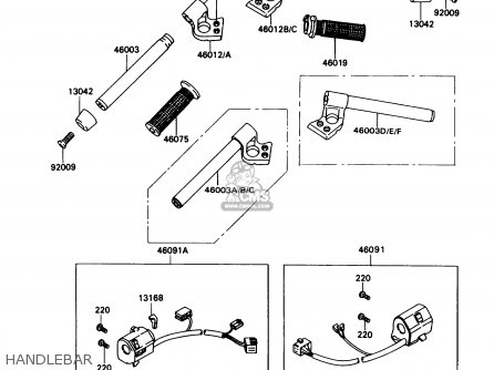 HANDLEBAR - ZX1100C3 ZX11 1992 USA CALIFORNIA CANADA