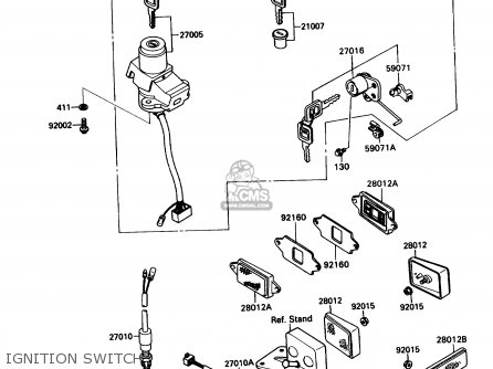 IGNITION SWITCH - ZX1100C3 ZX11 1992 USA CALIFORNIA CANADA