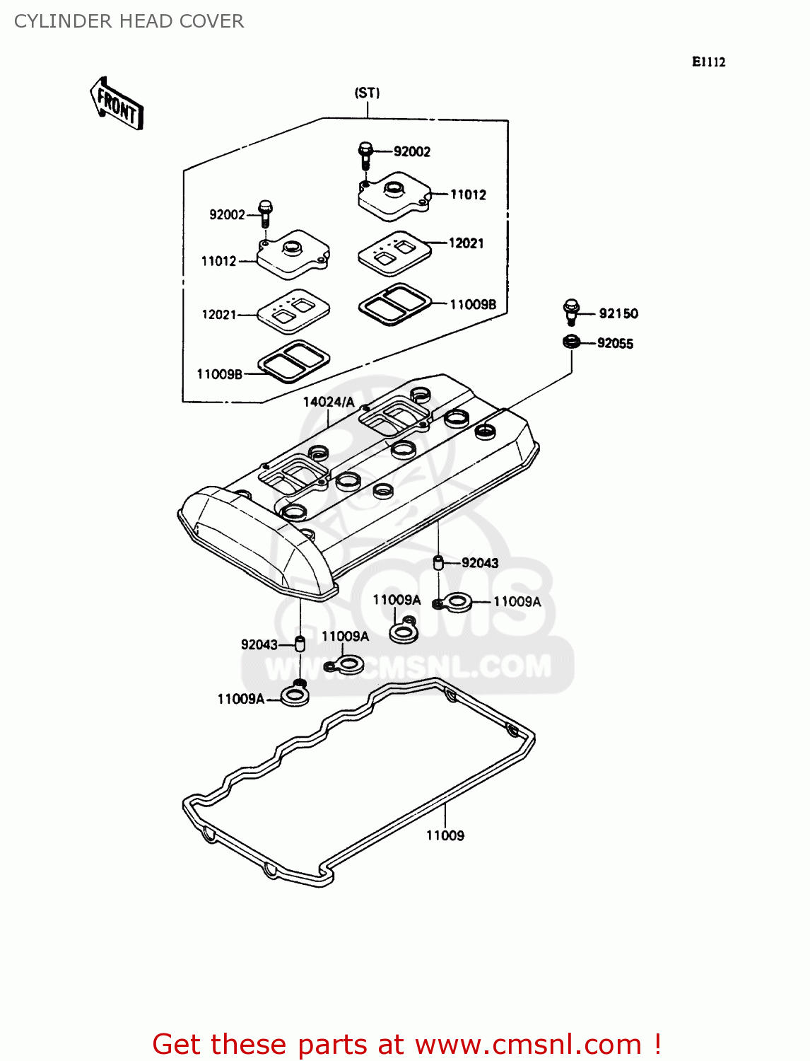 CYLINDER HEAD COVER ZX1100C3 ZZR1100 1992 EUROPE UK FR AR FG GR IT NR SD SP ST