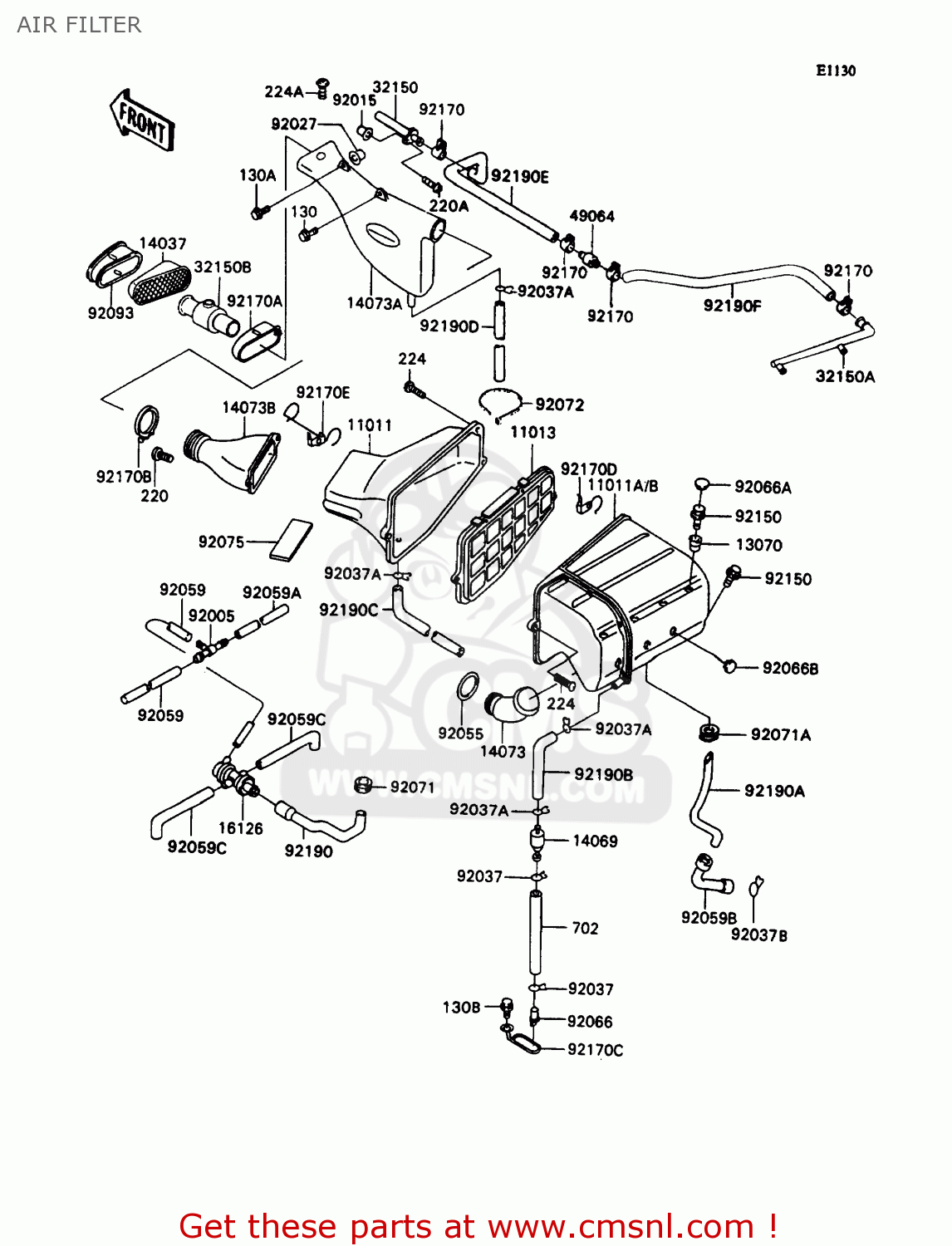AIR FILTER ZX1100C3 ZZR1100 1992 EUROPE UK FR AR FG GR IT NR SD SP ST