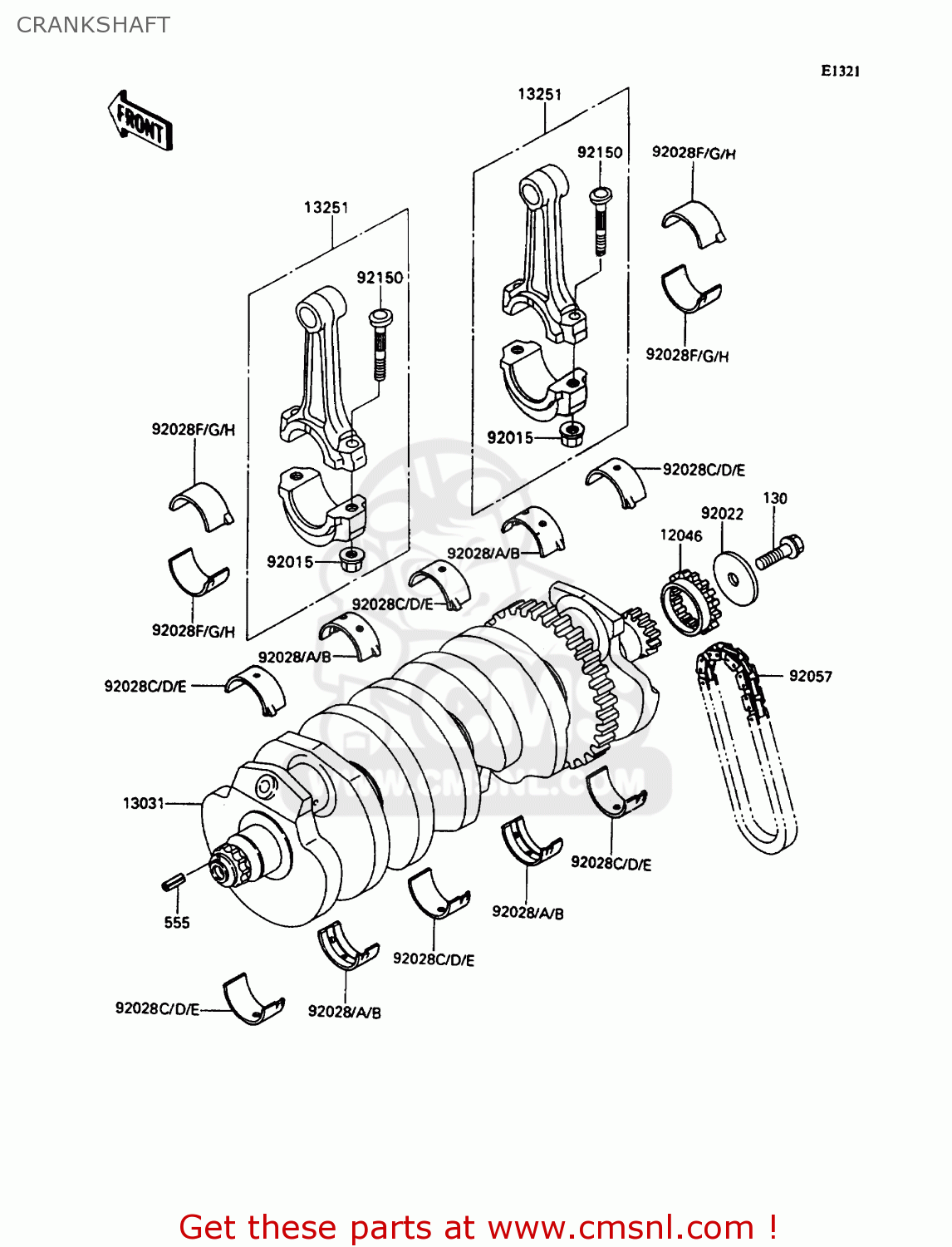 CRANKSHAFT ZX1100C3 ZZR1100 1992 EUROPE UK FR AR FG GR IT NR SD SP ST