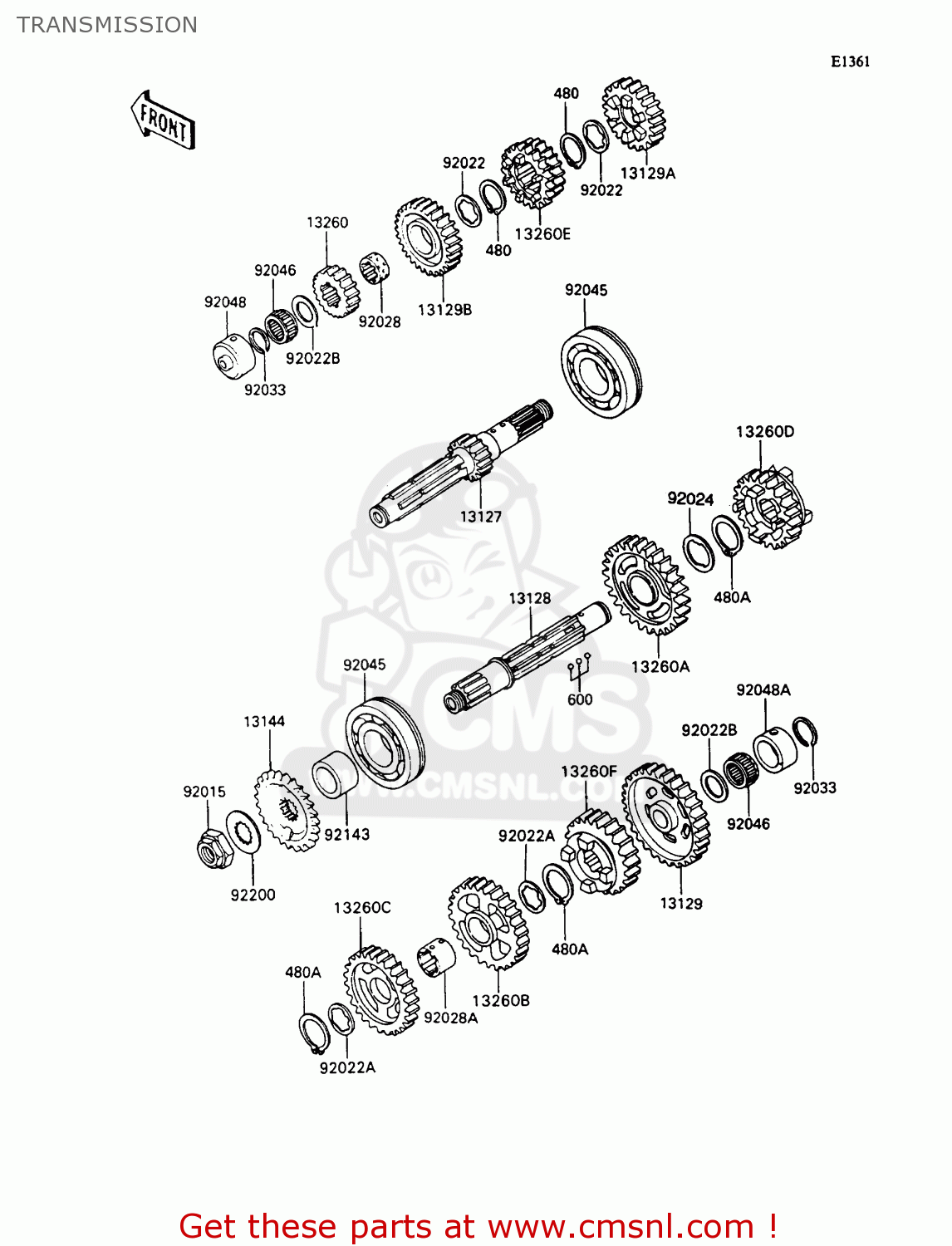 TRANSMISSION ZX1100C3 ZZR1100 1992 EUROPE UK FR AR FG GR IT NR SD SP ST