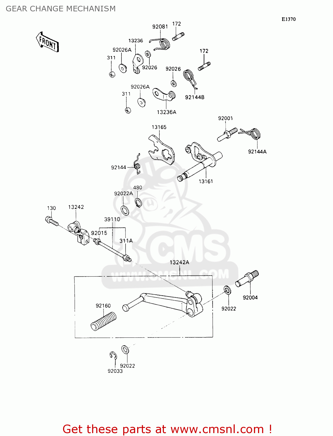 GEAR CHANGE MECHANISM ZX1100C3 ZZR1100 1992 EUROPE UK FR AR FG GR IT NR SD SP ST