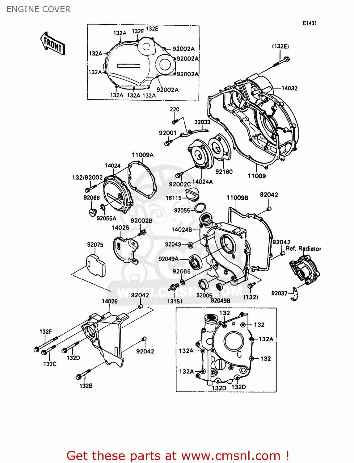 ENGINE COVER ZX1100C3 ZZR1100 1992 EUROPE UK FR AR FG GR IT NR SD SP ST
