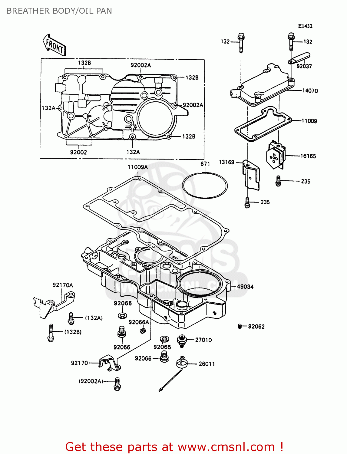 BREATHER BODY/OIL PAN ZX1100C3 ZZR1100 1992 EUROPE UK FR AR FG GR IT NR SD SP ST
