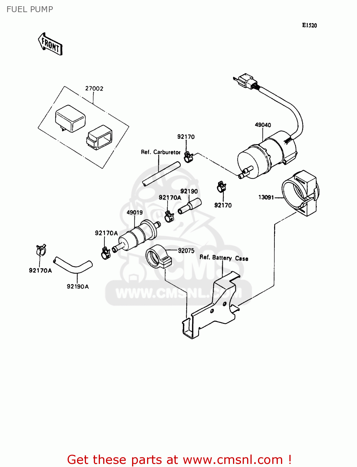 FUEL PUMP ZX1100C3 ZZR1100 1992 EUROPE UK FR AR FG GR IT NR SD SP ST