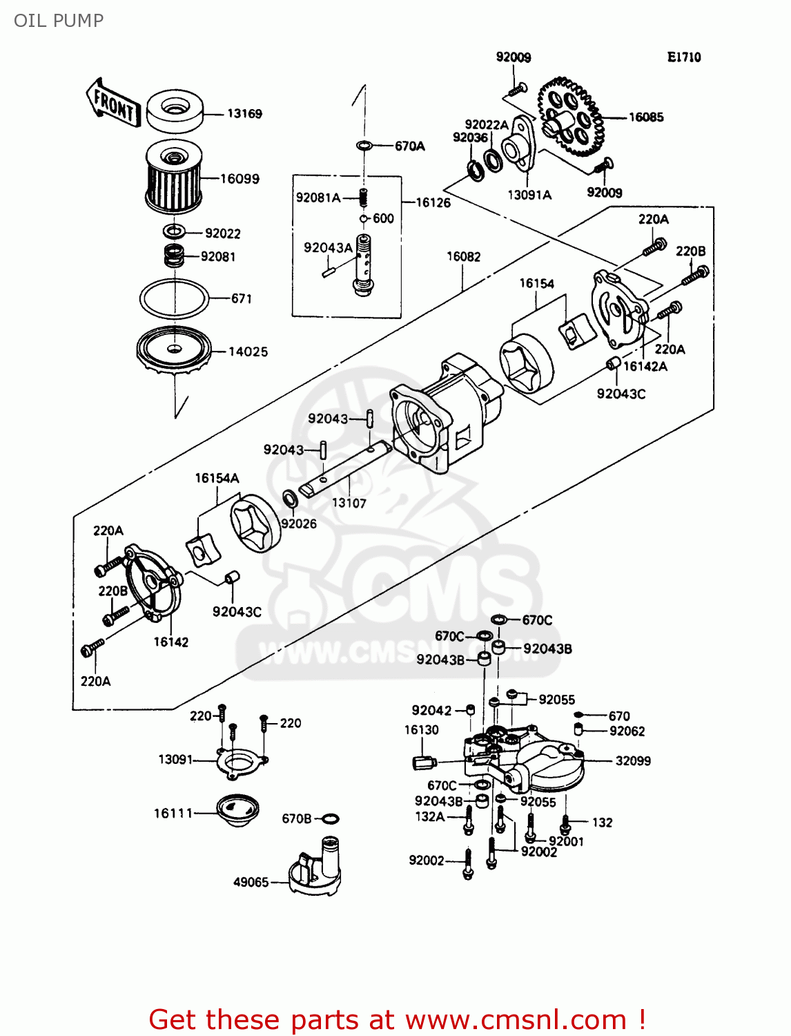 OIL PUMP ZX1100C3 ZZR1100 1992 EUROPE UK FR AR FG GR IT NR SD SP ST