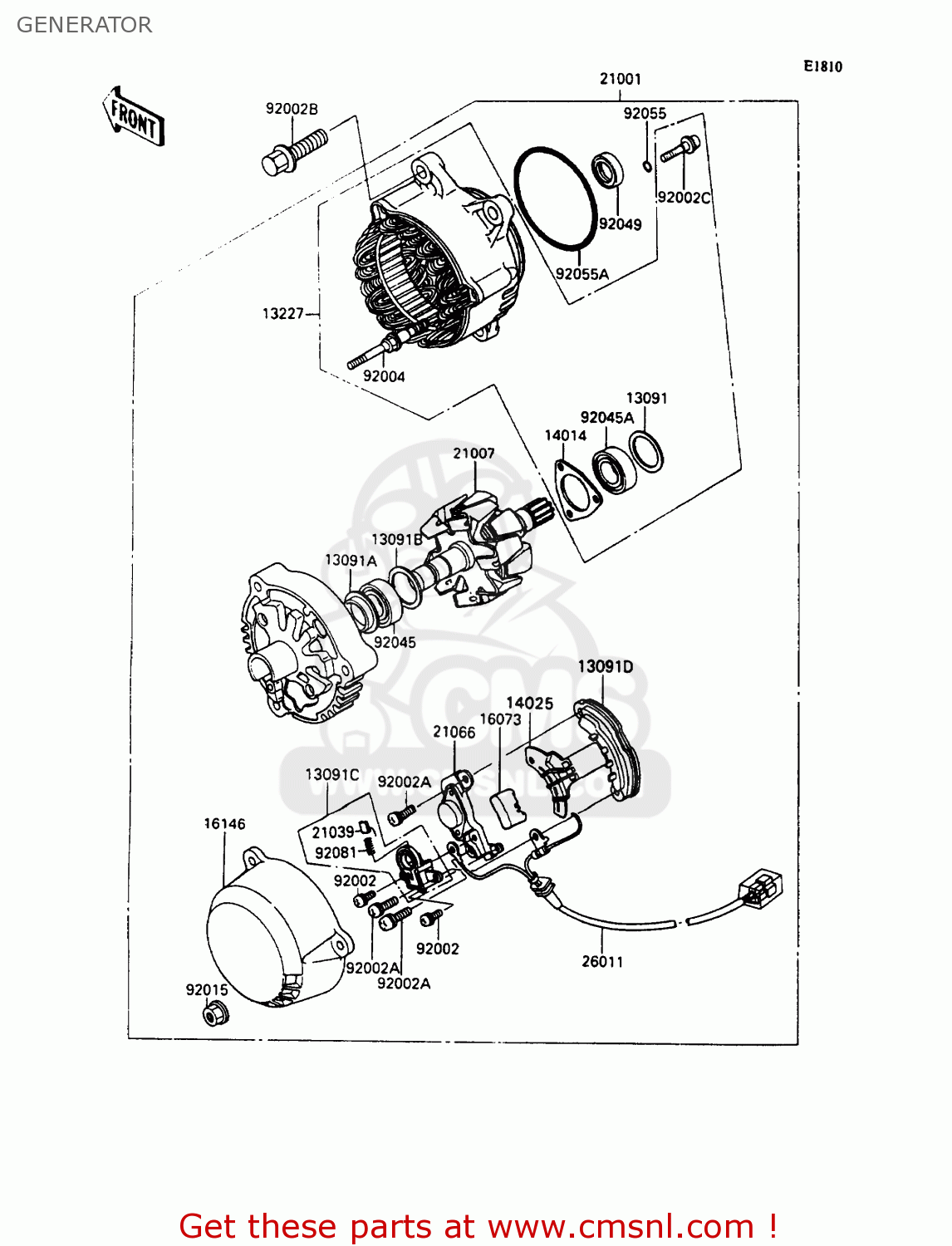 GENERATOR ZX1100C3 ZZR1100 1992 EUROPE UK FR AR FG GR IT NR SD SP ST