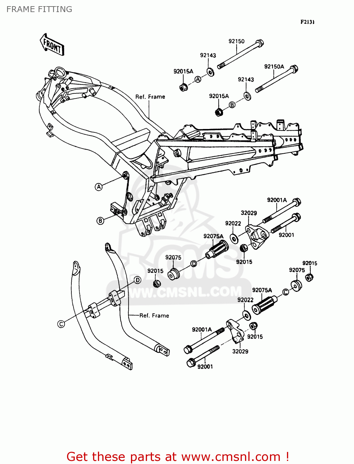 FRAME FITTING ZX1100C3 ZZR1100 1992 EUROPE UK FR AR FG GR IT NR SD SP ST