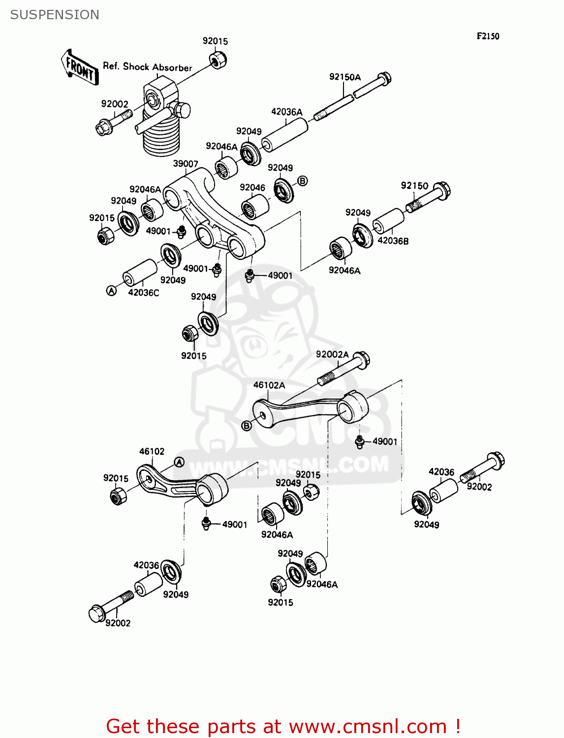 SUSPENSION ZX1100C3 ZZR1100 1992 EUROPE UK FR AR FG GR IT NR SD SP ST
