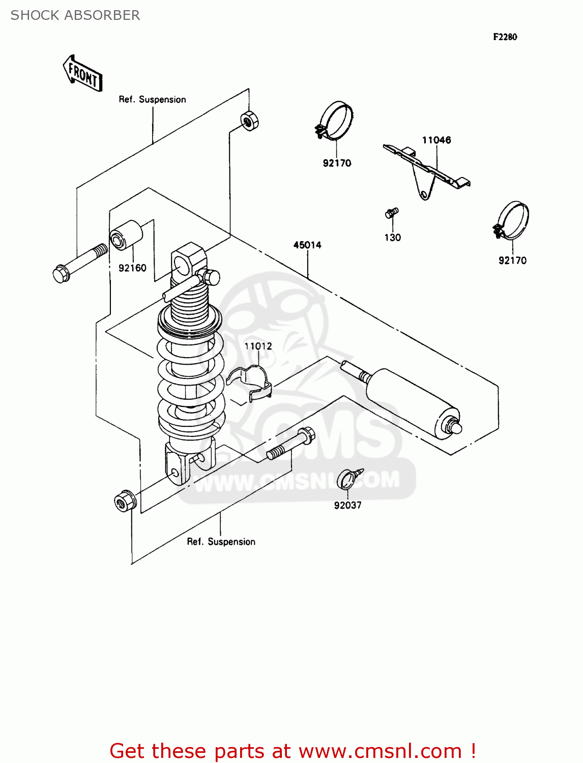 SHOCK ABSORBER ZX1100C3 ZZR1100 1992 EUROPE UK FR AR FG GR IT NR SD SP ST