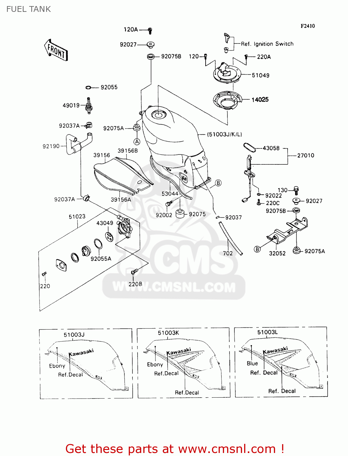 FUEL TANK ZX1100C3 ZZR1100 1992 EUROPE UK FR AR FG GR IT NR SD SP ST