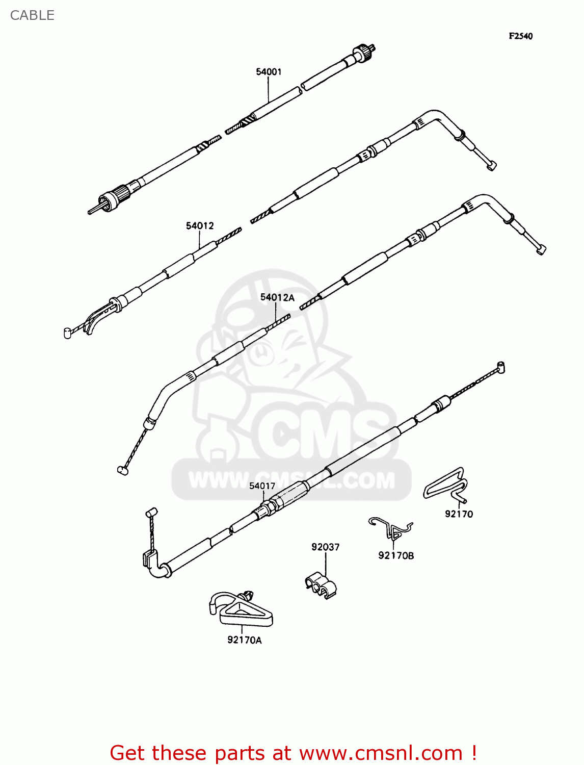 CABLE ZX1100C3 ZZR1100 1992 EUROPE UK FR AR FG GR IT NR SD SP ST