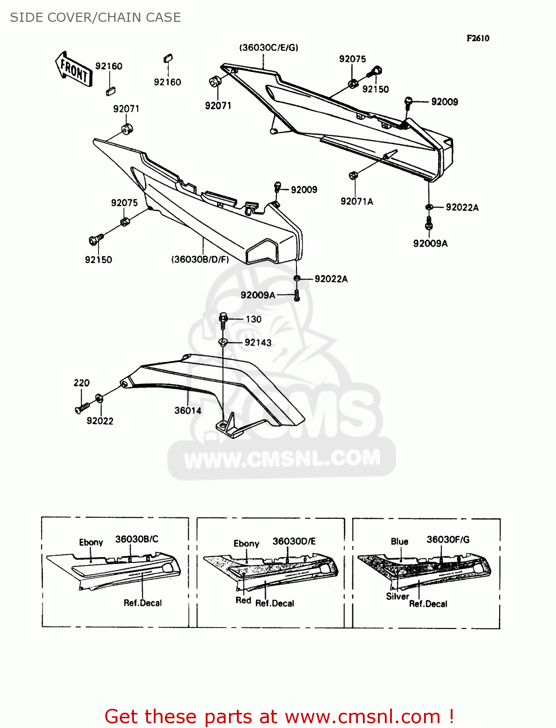 SIDE COVER/CHAIN CASE ZX1100C3 ZZR1100 1992 EUROPE UK FR AR FG GR IT NR SD SP ST