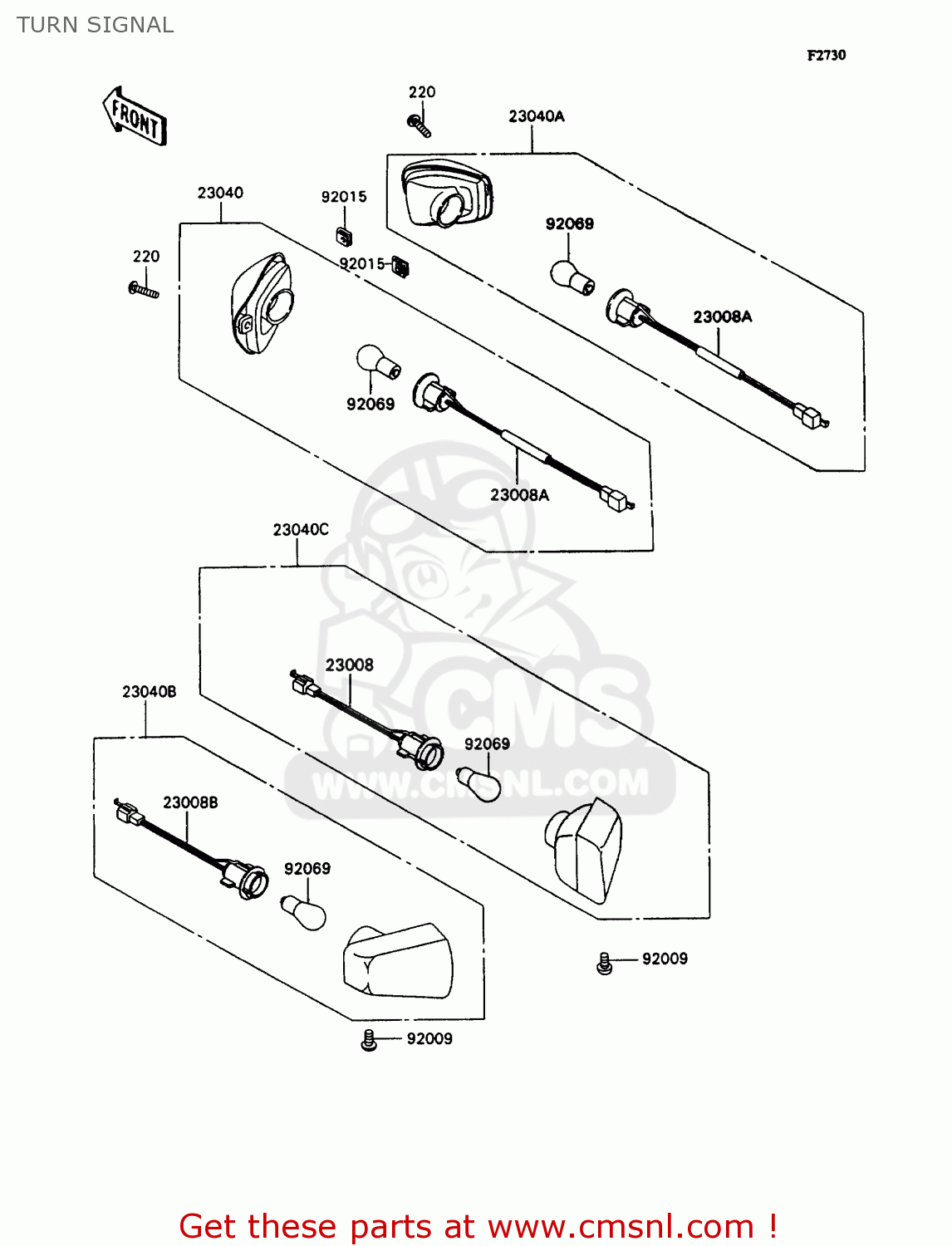 TURN SIGNAL ZX1100C3 ZZR1100 1992 EUROPE UK FR AR FG GR IT NR SD SP ST