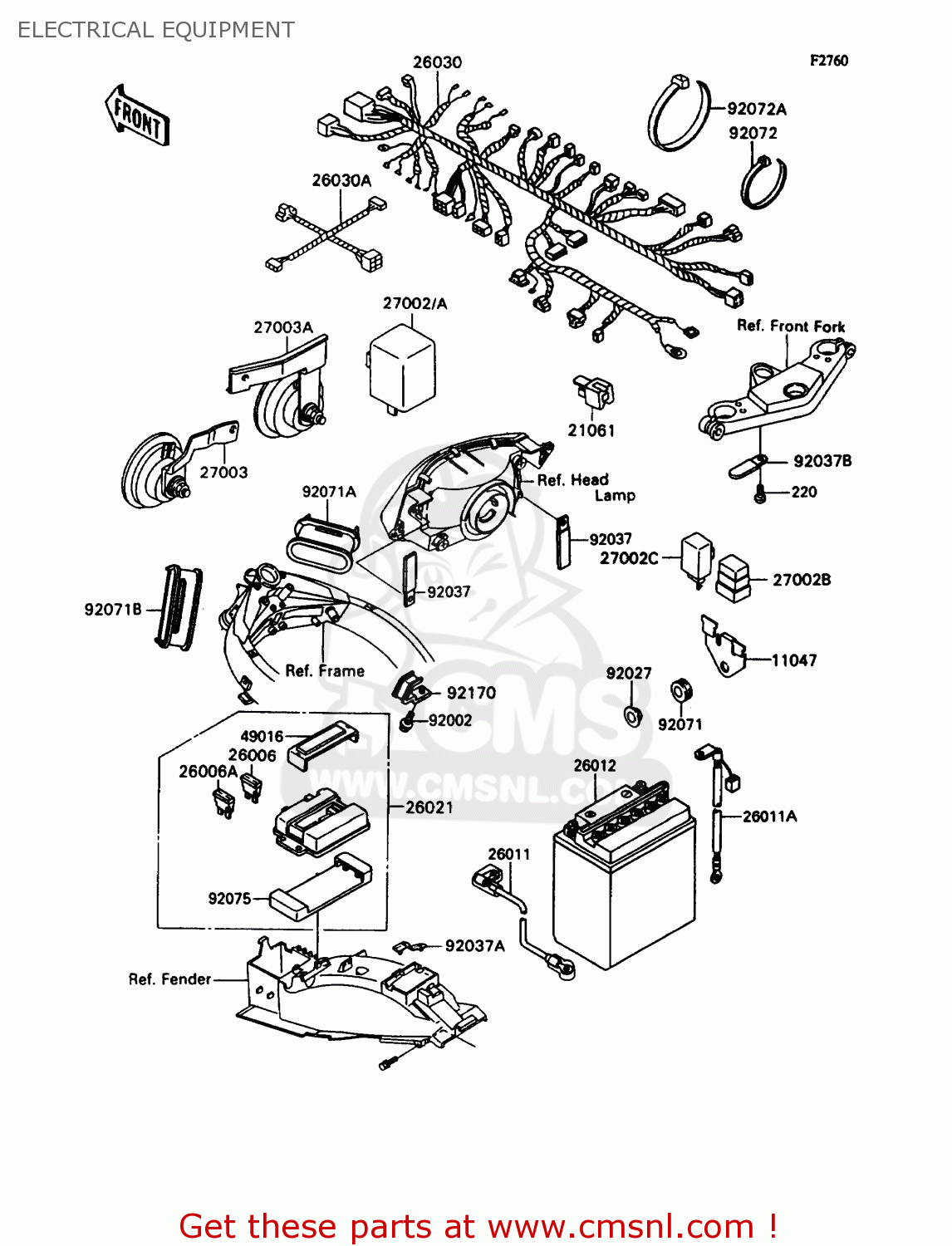 ELECTRICAL EQUIPMENT ZX1100C3 ZZR1100 1992 EUROPE UK FR AR FG GR IT NR SD SP ST