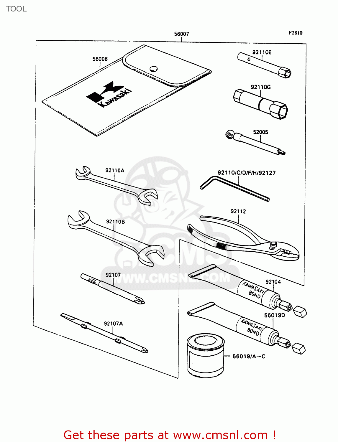 TOOL ZX1100C3 ZZR1100 1992 EUROPE UK FR AR FG GR IT NR SD SP ST