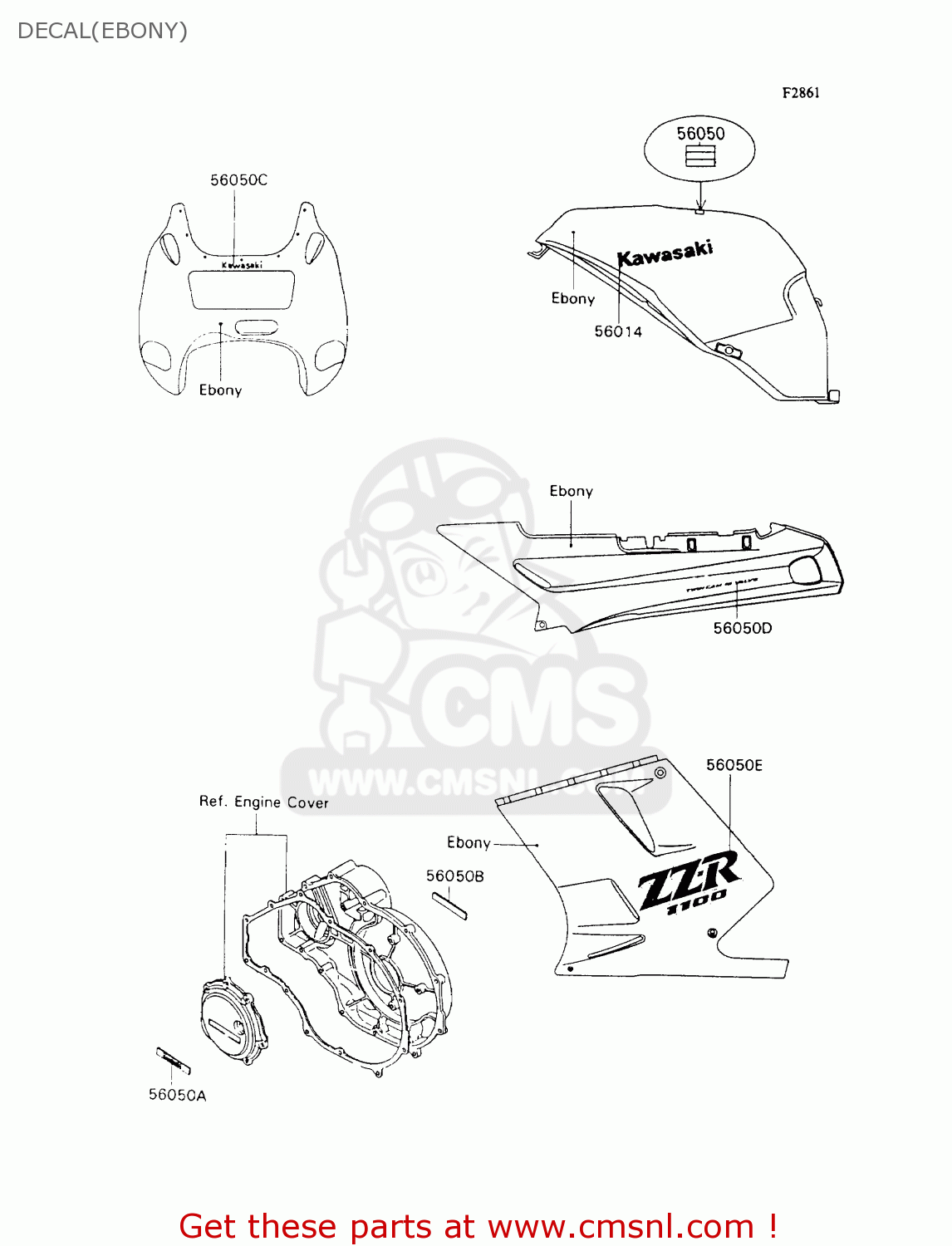 DECAL(EBONY) ZX1100C3 ZZR1100 1992 EUROPE UK FR AR FG GR IT NR SD SP ST