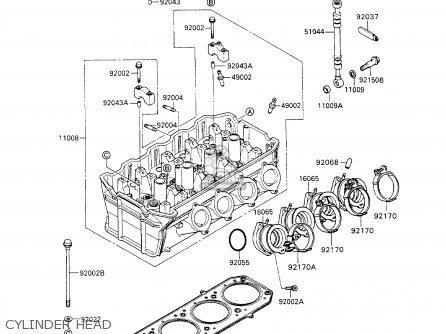 CYLINDER HEAD - ZX1100C3 ZZR1100 1992 EUROPE UK FR AR FG GR IT NR SD SP ST