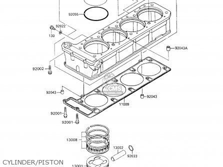 CYLINDER/PISTON - ZX1100C3 ZZR1100 1992 EUROPE UK FR AR FG GR IT NR SD SP ST