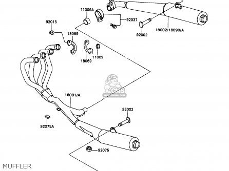 MUFFLER - ZX1100C3 ZZR1100 1992 EUROPE UK FR AR FG GR IT NR SD SP ST